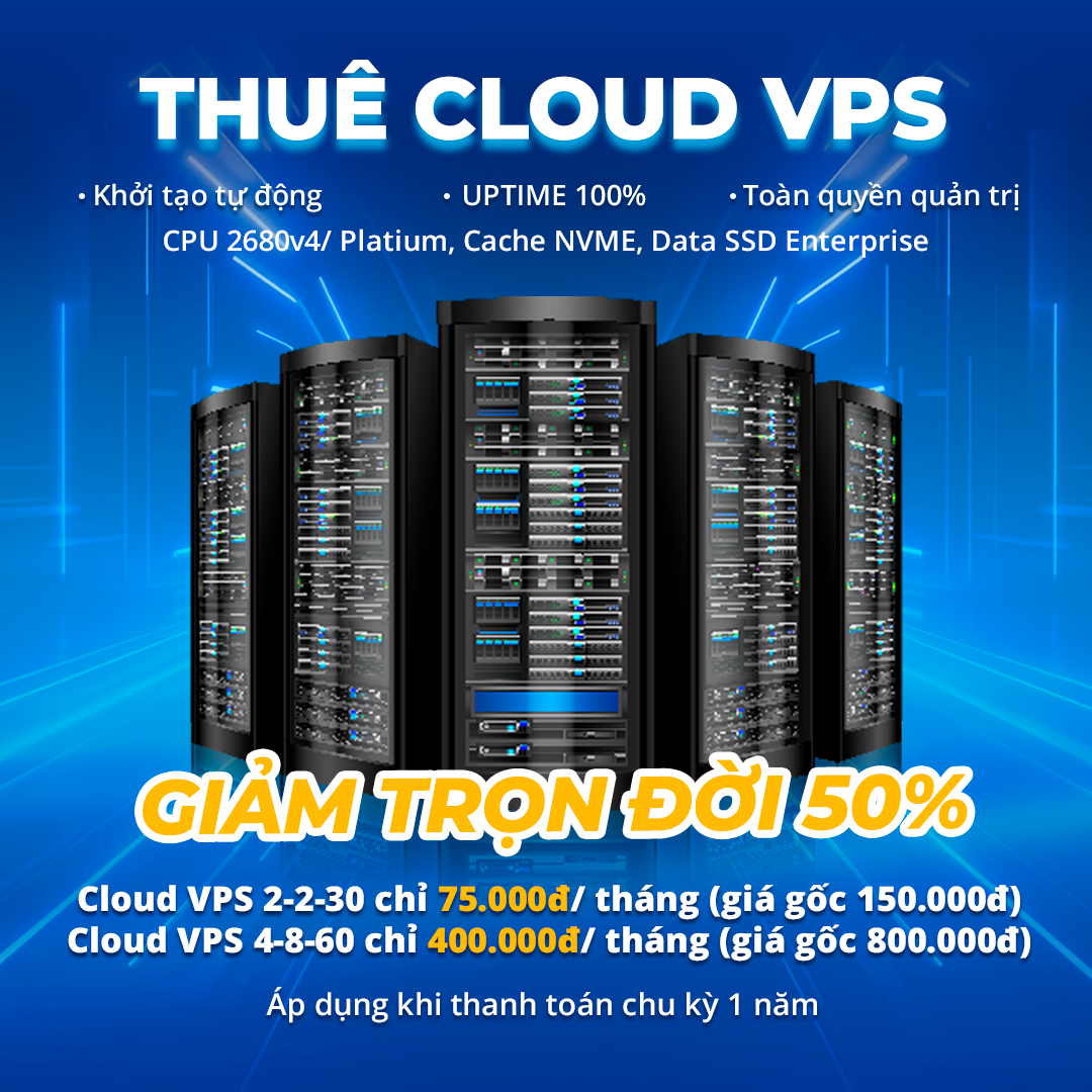 Black Friday SALE 50% Cloud VPS, Hosting, Máy chủ vật lý